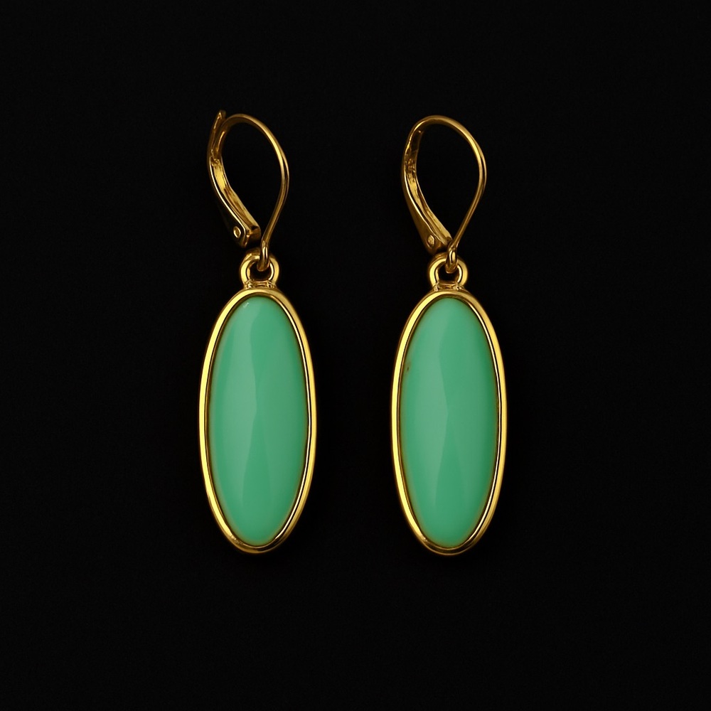 Joan Rivers Gold and Green Minimalist Earrings